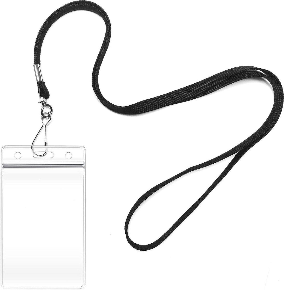 ID Kaarthouder Set - Naamlabel Houder - Cruise & Kantoor - Waterdicht Transparant Plastic - 12.2 x 8.3 cm - Zwart