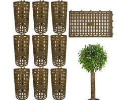 Boomstam Beschermers Set 10 Stuks - Bruin - Verstelbare Mesh Boomwraps - Bescherming tegen Schade