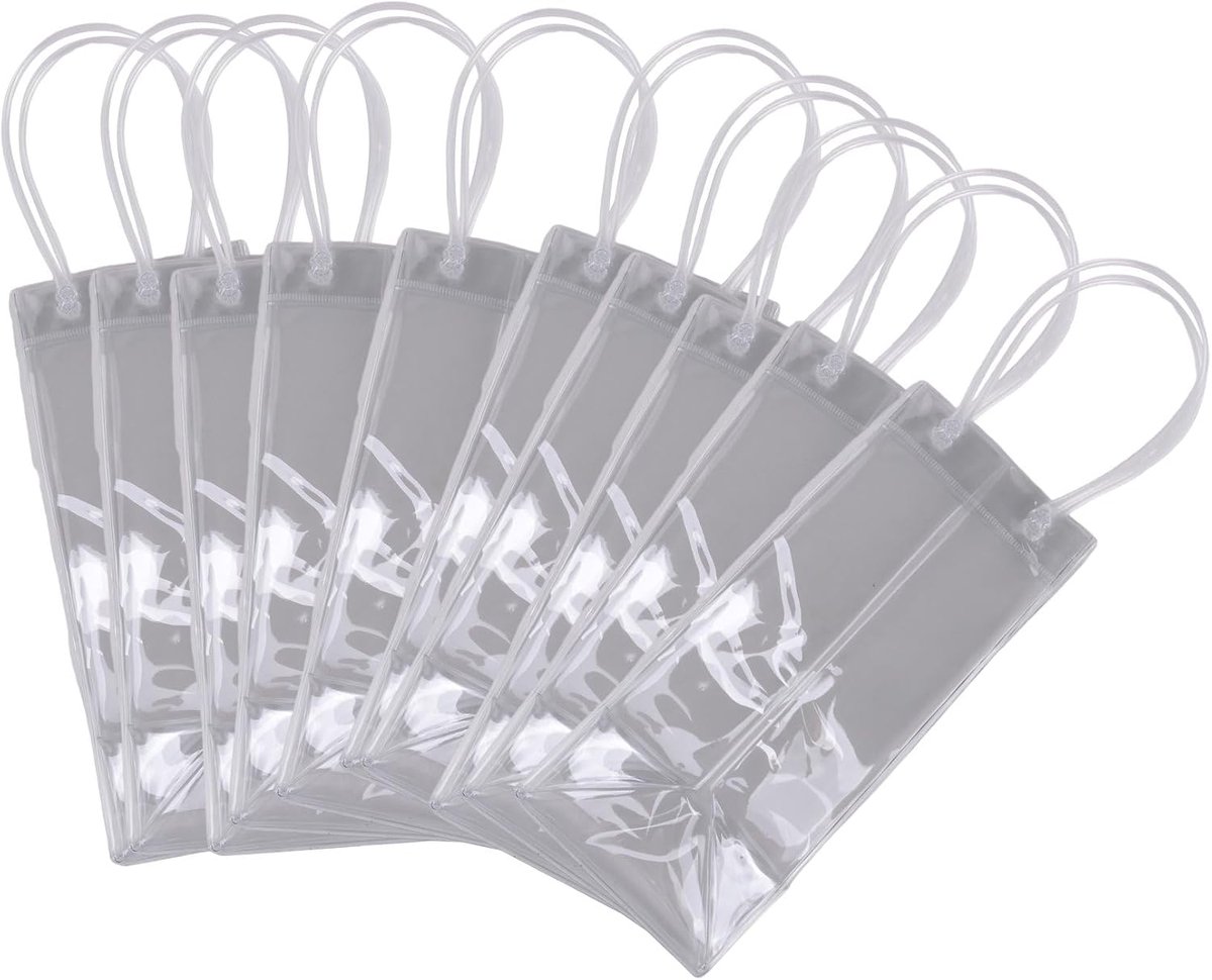 Ijszakken Set - Koeltas Flessen - Dranken Koelen - Met Handvatten - 39x13x6cm - Transparant