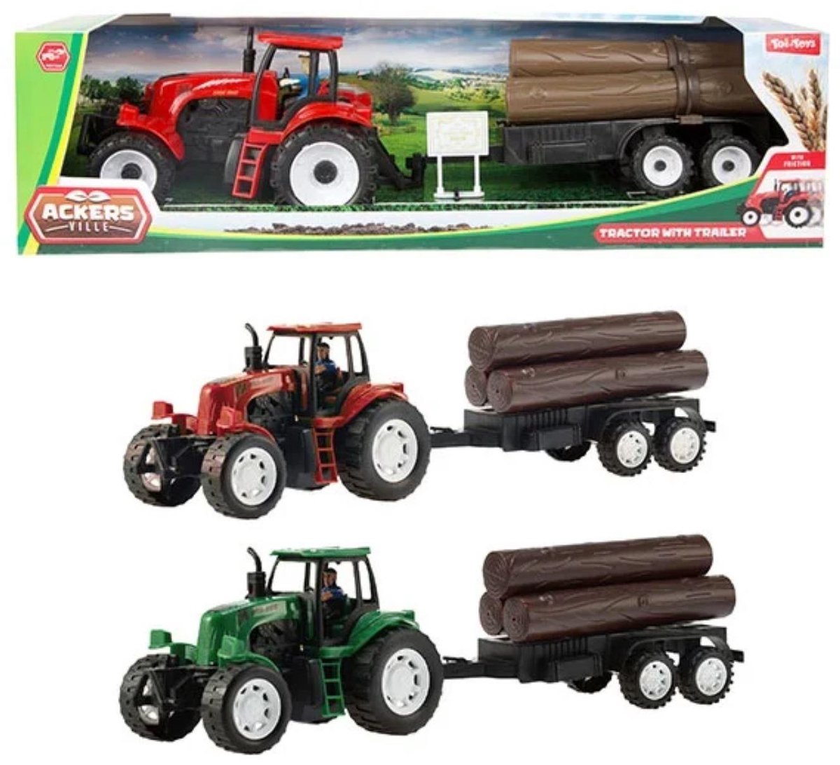 Frictie Tractor Met Aanhanger MEDIUM