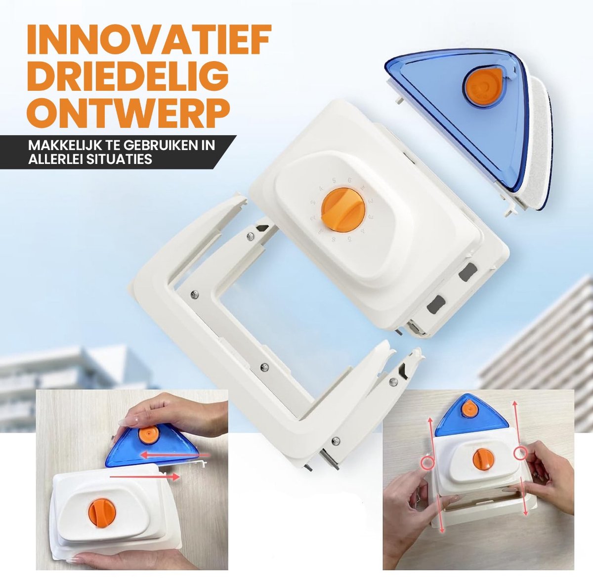Magnetische ramenwasser voor enkel / dubbel / triple glas - 5-35 mm - Ruitenreiniger - Magneet raamwisser - Raamwasser - Ramenwisser thumbnail 5