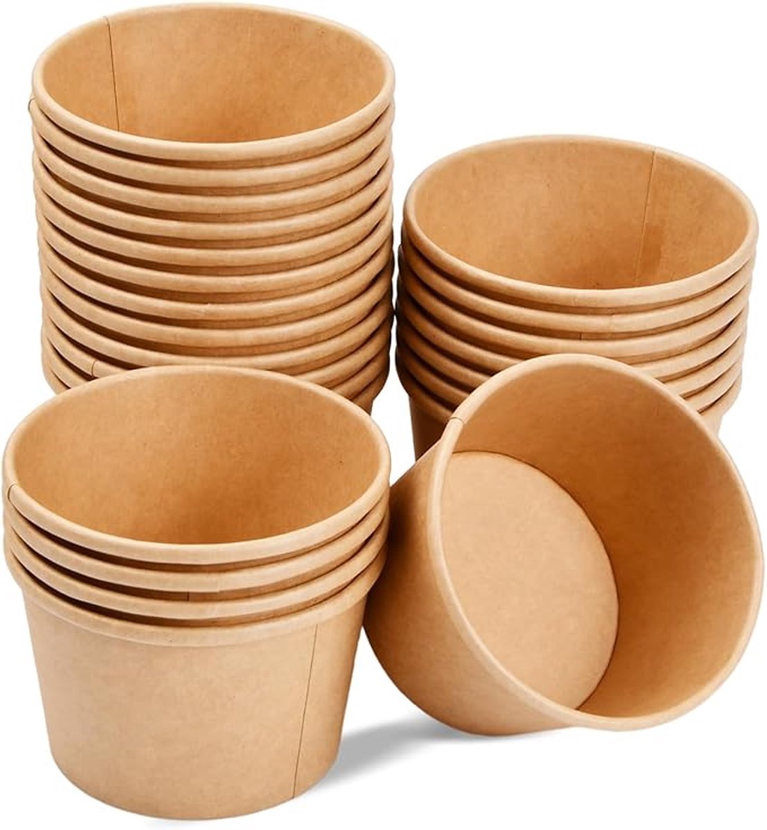 Ijsbeker - ijsbeker karton - 8 oz - Sterk en Stevig Karton - IJsbakjes - Papieren taartbekers - 50 Pcs - Bruin - Party schepijs softijs ijsje zomer festival thema feest - van Imperatoris