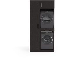 Wasophoogte® Wasmachine Kast Rome - Wasmachine verhoger - Wasmachine ombouw - 700(D)*1115(B)*2350(H) mm - Zwart