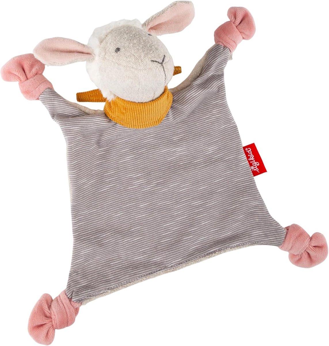 Knuffeldoek Schaap - Speelgoed Babyartikel - Baby Knuffelen - Lichtgewicht Ontwerp - 25x20 cm - Grijs/Roze
