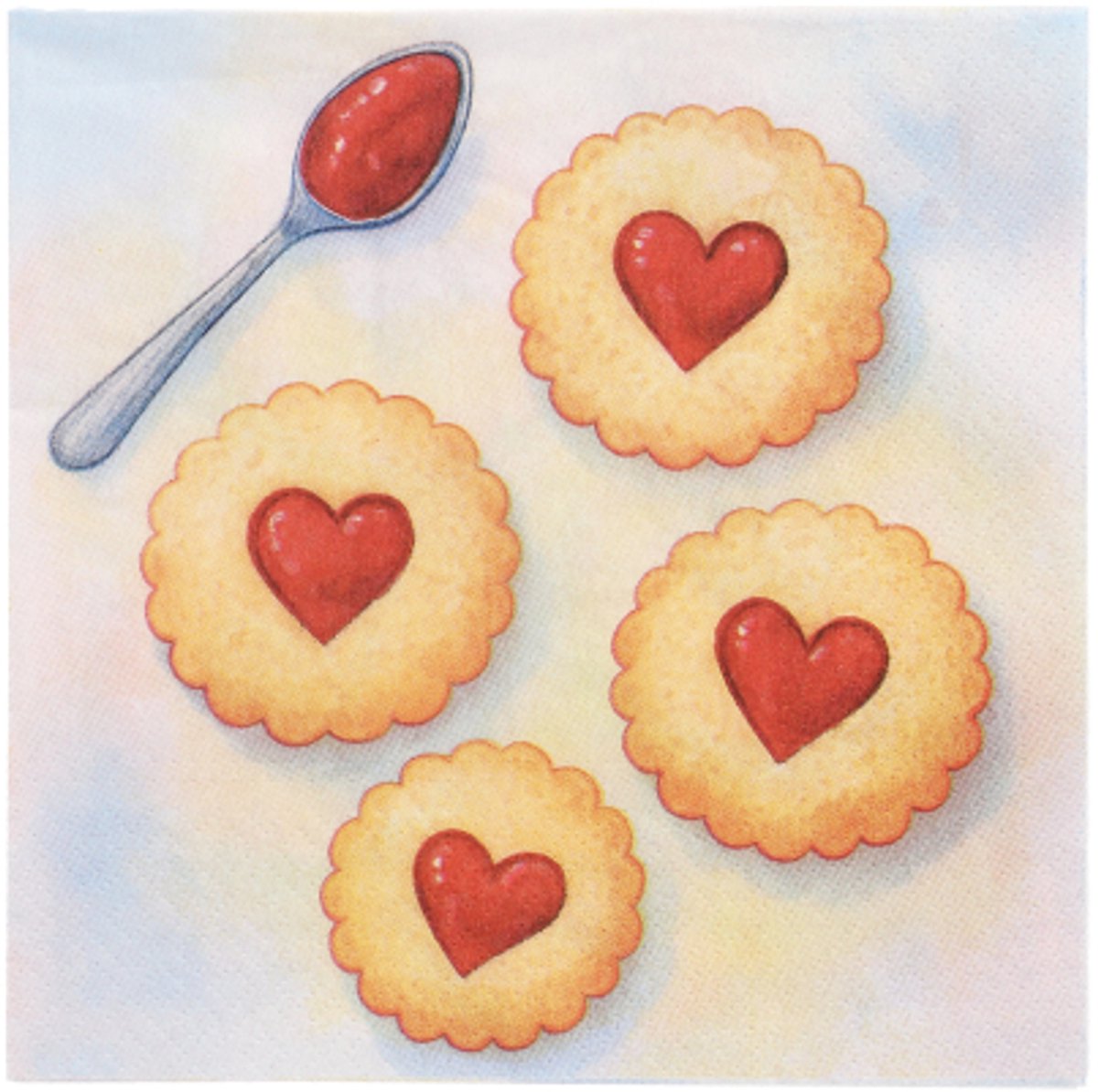 10x 20 Servetten 3-laags 1/4 vouw 33 cm x 33 cm Lovely Baking