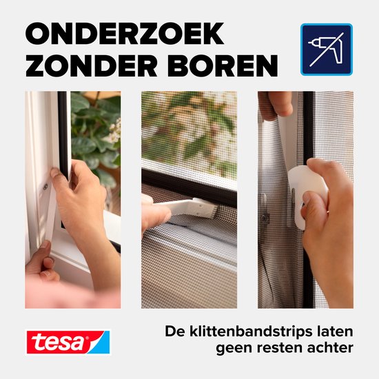 tesa INSECT STOP H&L Fly Screen Premium for Windows - hor met sterke klittenband, verwijderbaar zonder resten, op maat snijden - 170 x 180 cm - antraciet (transparant)