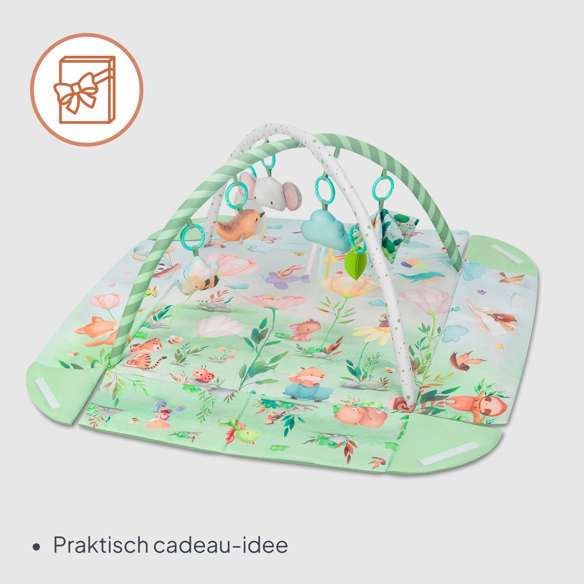 Lionelo Inga Multicolor – Multifunctionele Speelmat met Bogen – Speelkleed & Speelhek – 7 Sensorische Speeltjes – Baby Ontwikkeling & Motoriek — afbeelding 4