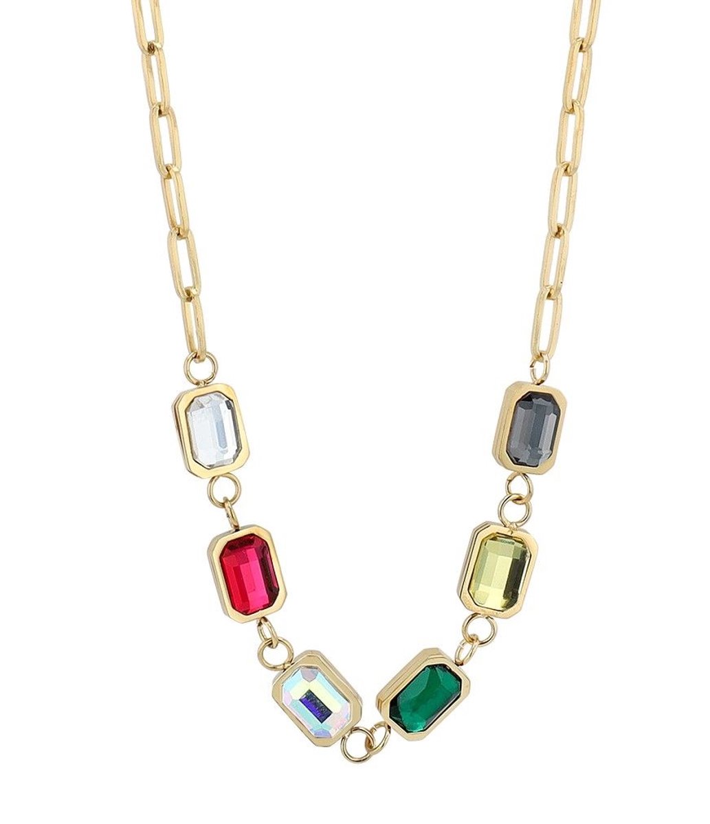 AKZENT Akzent dames ketting met hanger Defne "Defne" roestvrijstalen ketting met hanger, kleurrijke zirkonia