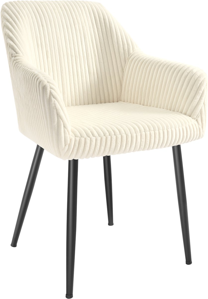 SONGMICS - Eetkamerstoelen - Met Armleuningen - Comfortabele Loungestoel - Geschikt voor W