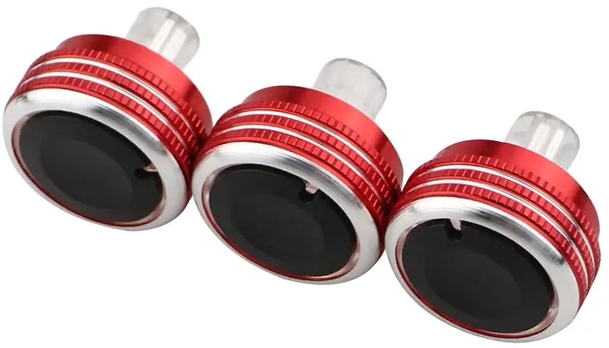 Klimaatregeling Knoppen - AC Verwarming Bediening - Auto Interieur Upgrade - Set van 3 stuks - 1x1x1 cm - Zwart