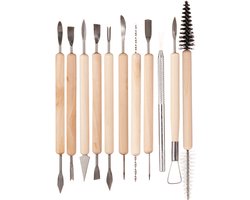Polymeer Klei Gereedschap voor Volwassenen - 11 stks Aardewerk Beeldhouwen Gereedschap - Klei Beeldhouwen Gereedschap Houten Aardewerk Carving Tool Set - Keramische Gereedschap voor Shapers en Modelleren en Sculptuur