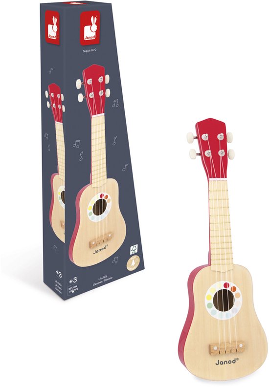 Janod Confetti - Houten Ukelele - Voor Kleine Muzikanten! - Met 4 Nylon Snaren En Een Kleurrijk Ontwerp - Geschikt Vanaf 3 Jaar van Janod — afbeelding 3