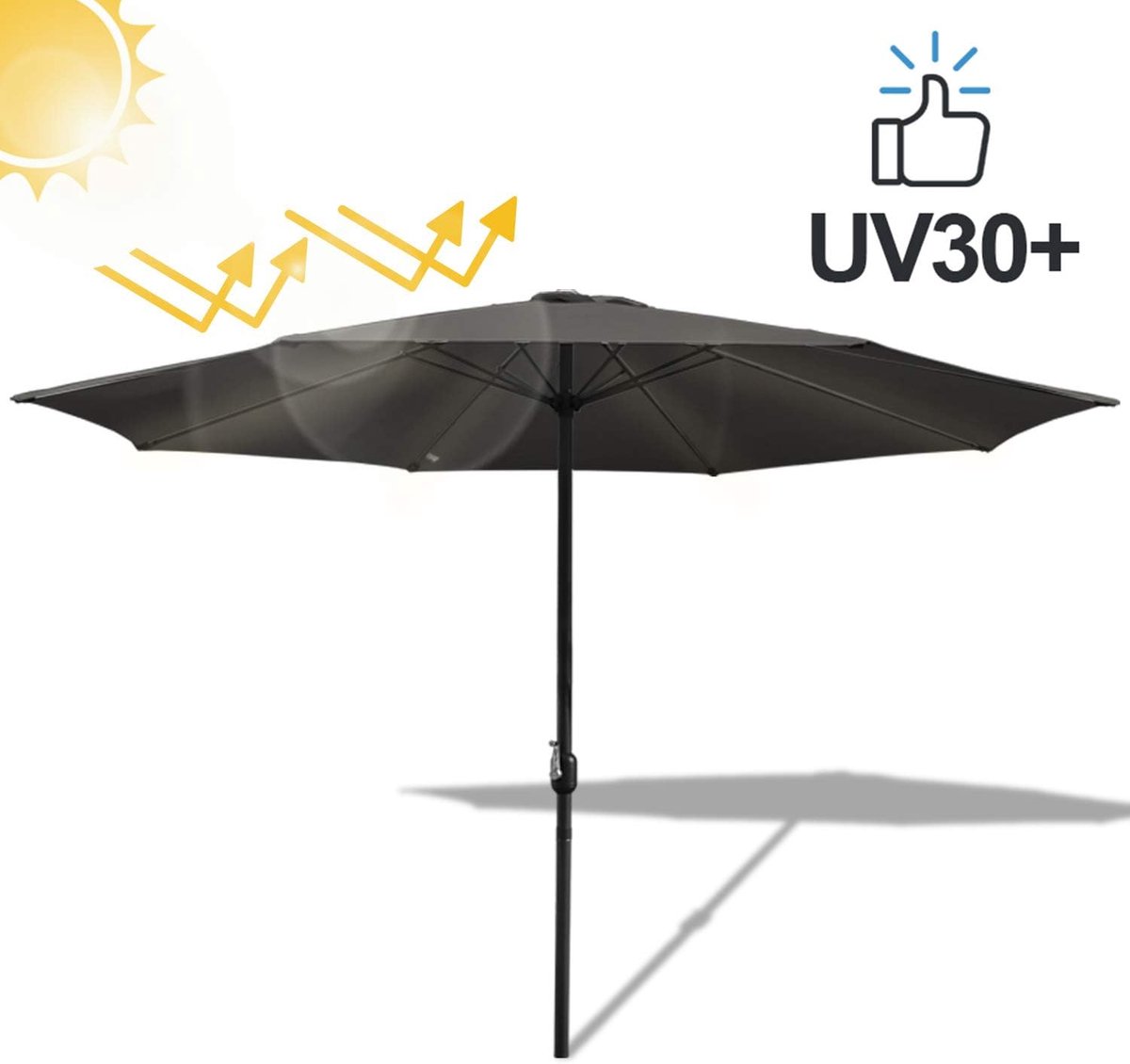 Zweefparasol Tuinscherm - Buiten Scherm - Terras Bescherming - Waterafstotend UV30+ - 350cm Diameter – foto 5