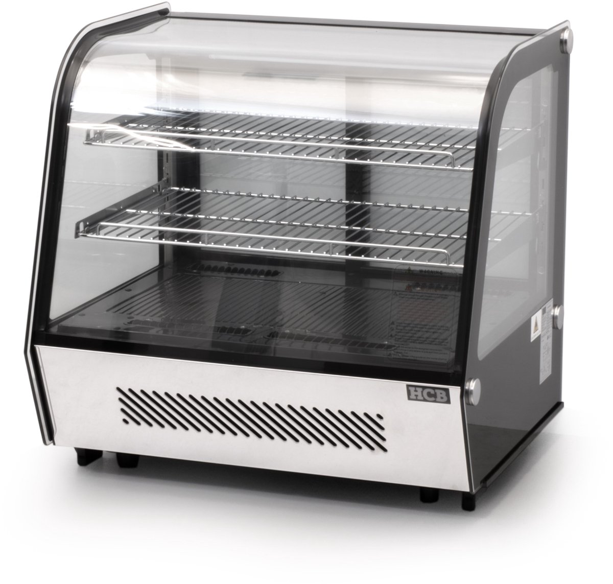 HCB® - Professionele Horeca Luxe koelvitrine - 120 liter - 230V - RVS / INOX Gebaksvitrine - 57x70x68.5 cm (DxBxH) - 66 kg - 3545