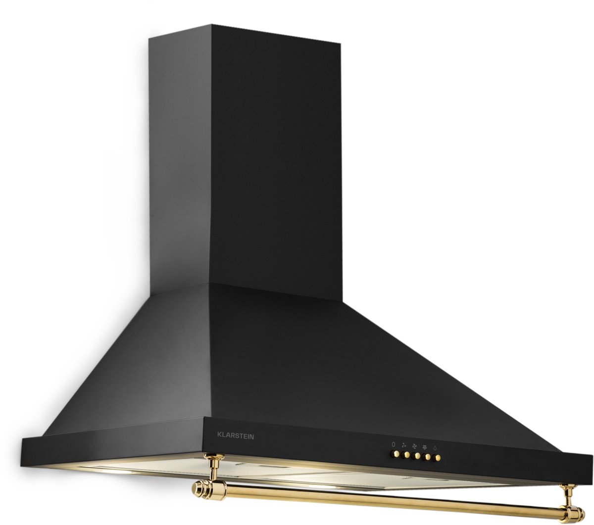 Klarstein Montblanc afzuigkap - 610m³/h 165W 2x1,5W LED - railing zwart