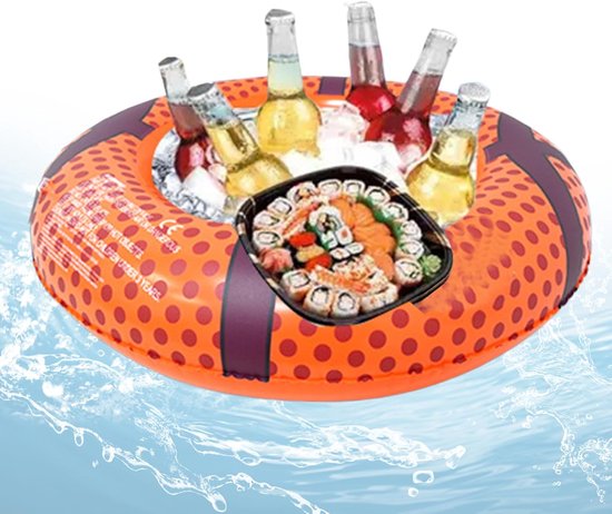Opblaasbare IJskoeler - Drijvende Drinkemmer - Buitenfeesten Entertainment - Robuust Waterdicht Materiaal - 64 x 64 cm - Basketbal — afbeelding 5