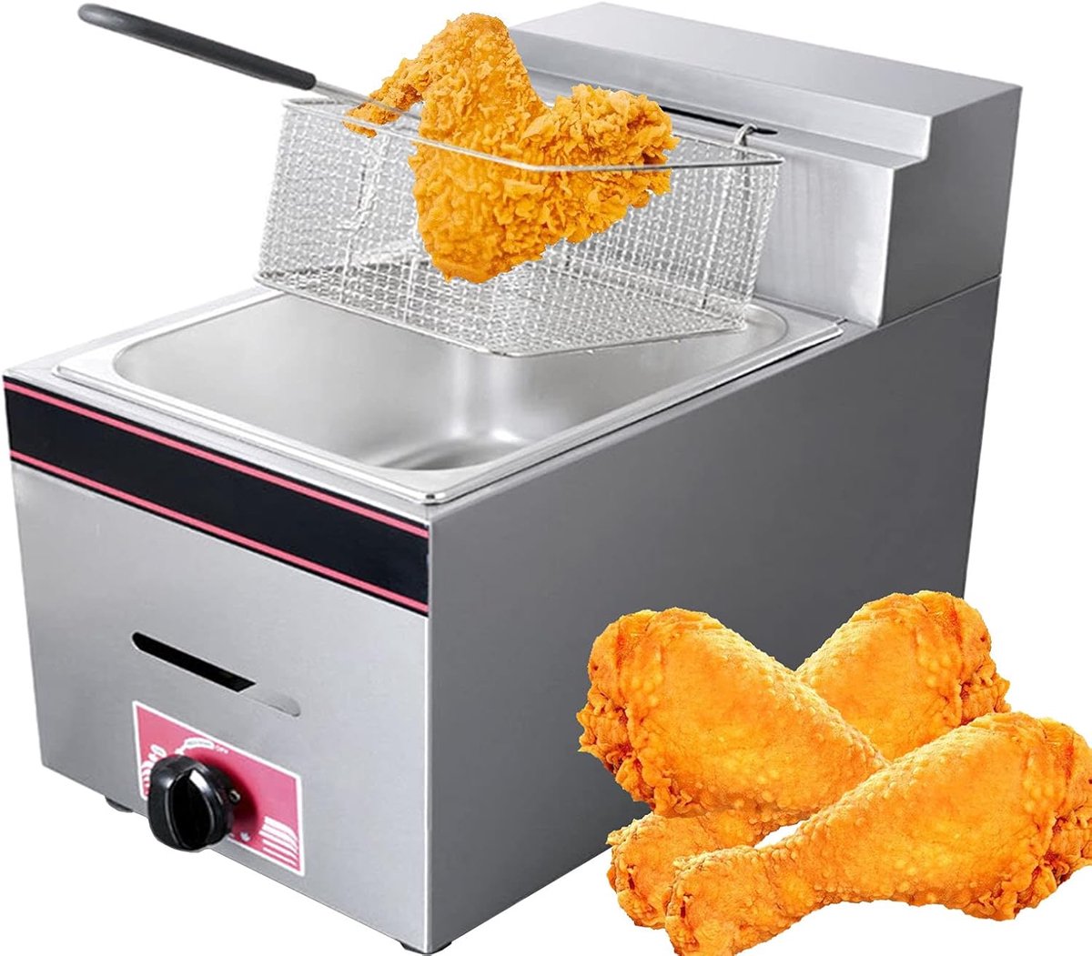 Grote Frituurpan Professionele Frituur Thuis Frituren Instelbare Temperatuur 10 Liter Inhoud Zilverkleurig