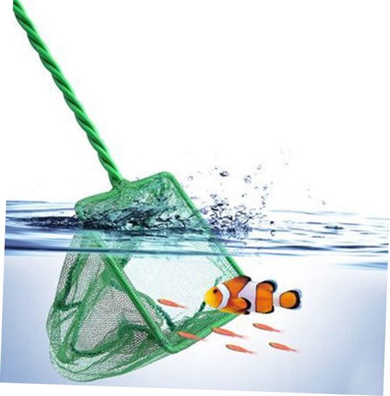 Aquarium Schepnet - Visnet Bak - Vissen Vangen - Met Ophanghaak - 43cm Lengte - Groen — afbeelding 3
