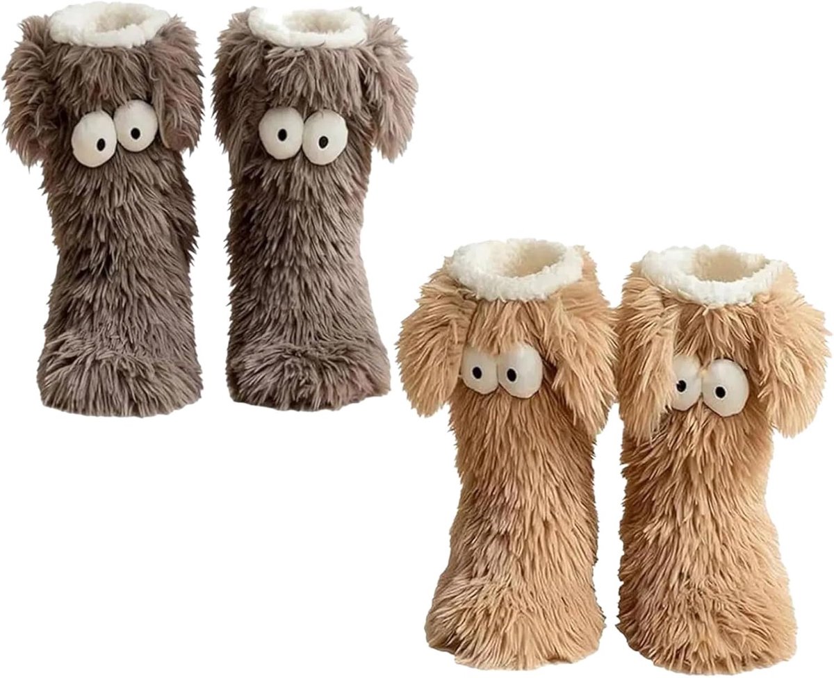 Dames Huissokken - Warme Sokken - Binnen Ontspannen - Antislip Zolen - One Size - Meerdere Kleuren