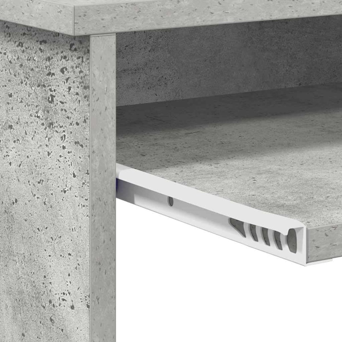 Computerbureau Met Opbergruimte - Werkstation Bureau - Thuiswerken Studeren - Industrieel Beton Grijs Design - 90 X 50 cm - Grijs thumbnail 3
