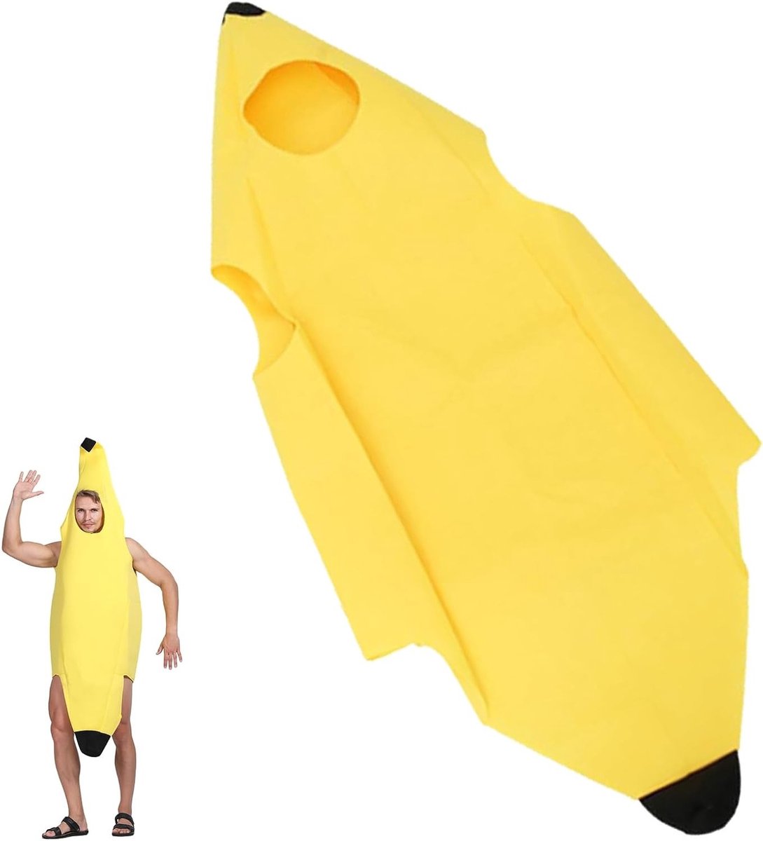 Grappig Bananen Kostuum voor Carnaval en Halloween - Unisex Groepskostuum voor Volwassenen, Perfect voor Feestjes en Themadagen