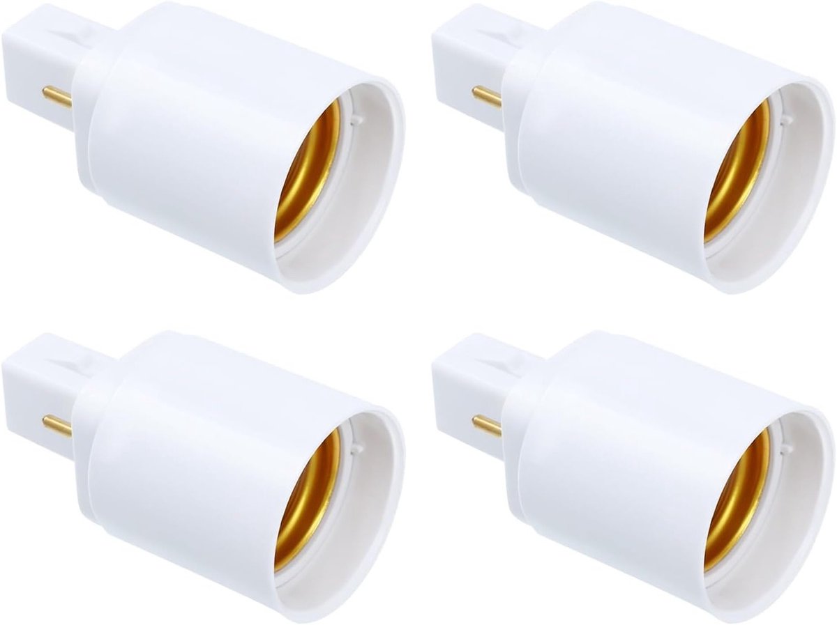 Adapter G24 naar E27 - 4 stuks 2-Pin E27 Lampenhouder Converter voor Warmtebestendige Verlichting, 100-230V Lamp Adapter