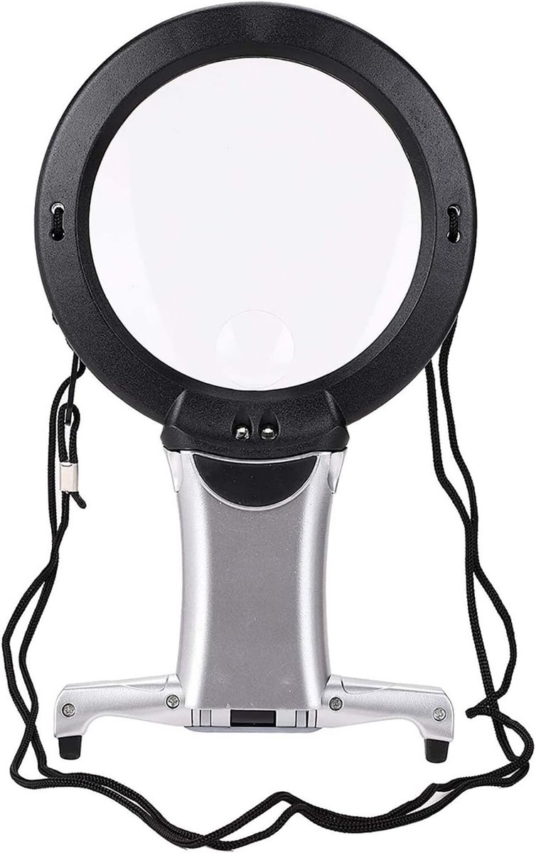 Handsfree leesloep met 6X vergroting en 2 LED-lampen voor lezen, solderen en munteninspectie