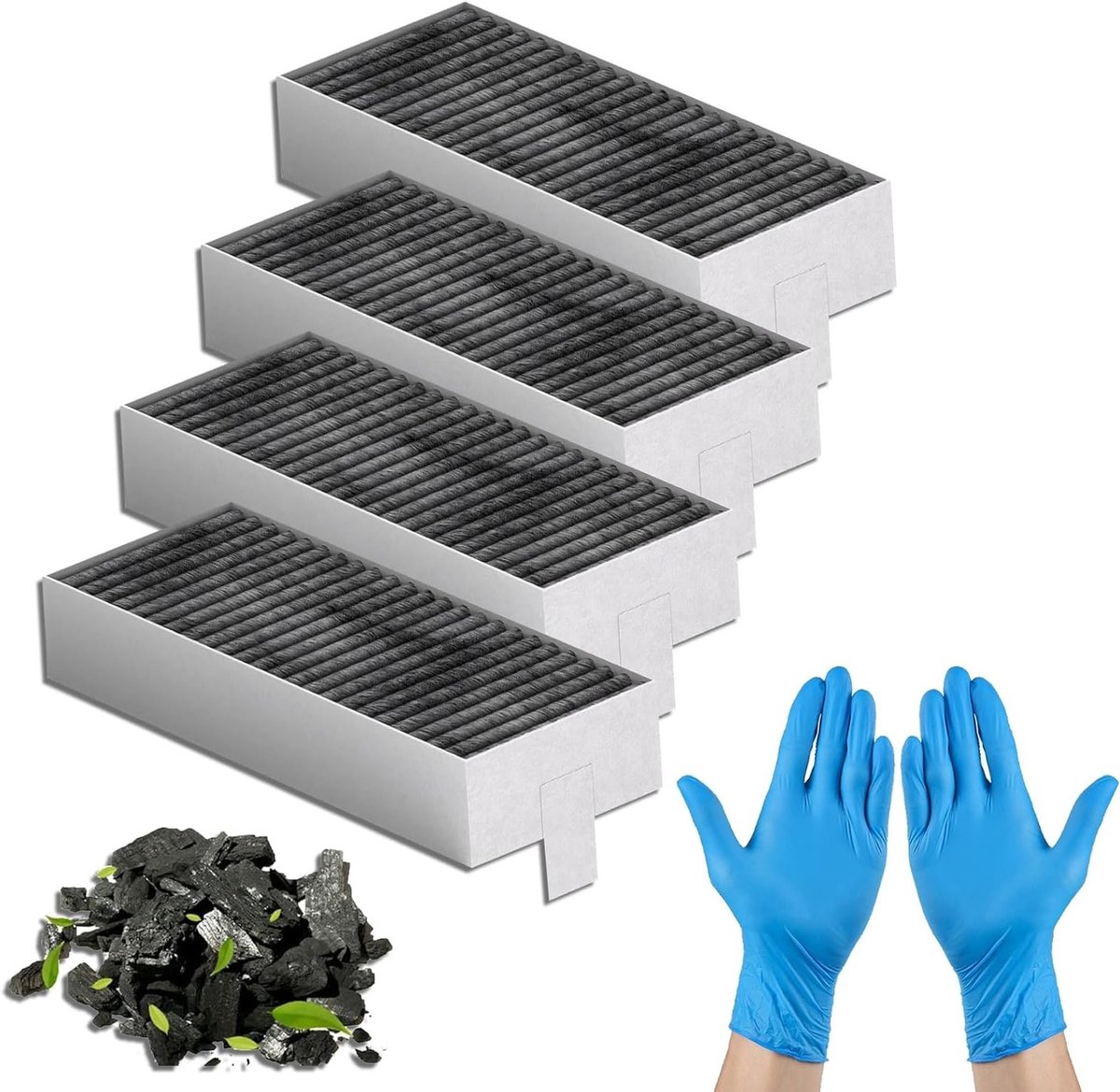 Filters voor Afzuigkap - 4 Stuks Set met 2 Paar Handschoenen, Geschikt voor Sieme, Bosch en Neff Umluftset-Filter, Verhoog de Luchtkwaliteit in Keuken