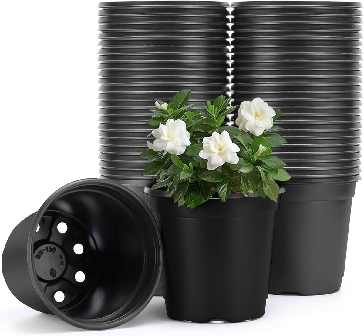 50 Stuks Kunststof Plantenpotten - 10 cm Kweekpotten voor Binnen & Buiten