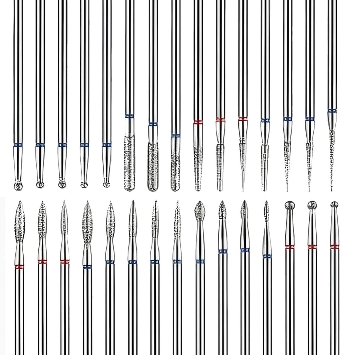 Complete Set van 30 Stuks Nagelvijlen en Aansluitingen voor Manicure en Pedicure, Ideaal voor Thuisgebruik en Verzorging van Nagels