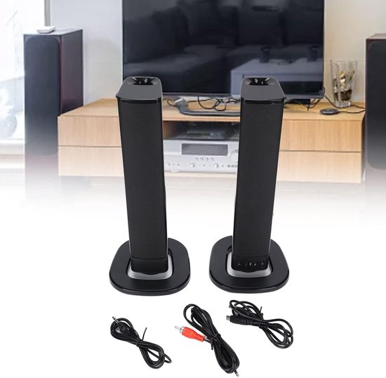 Draagbare Geluidset - Afneembare Speakers - Home Cinema - Dubbele Subwoofers - 40 cm Lengte - Zwart — afbeelding 2