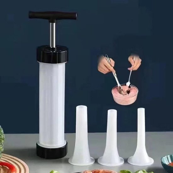 Handleiding Worst Maker Vlees Worst Stuffer Gehaktbal Maker Tool Zelfgemaakte Worst Tool Vlees Stuffer Vuller van Merkloos — afbeelding 2
