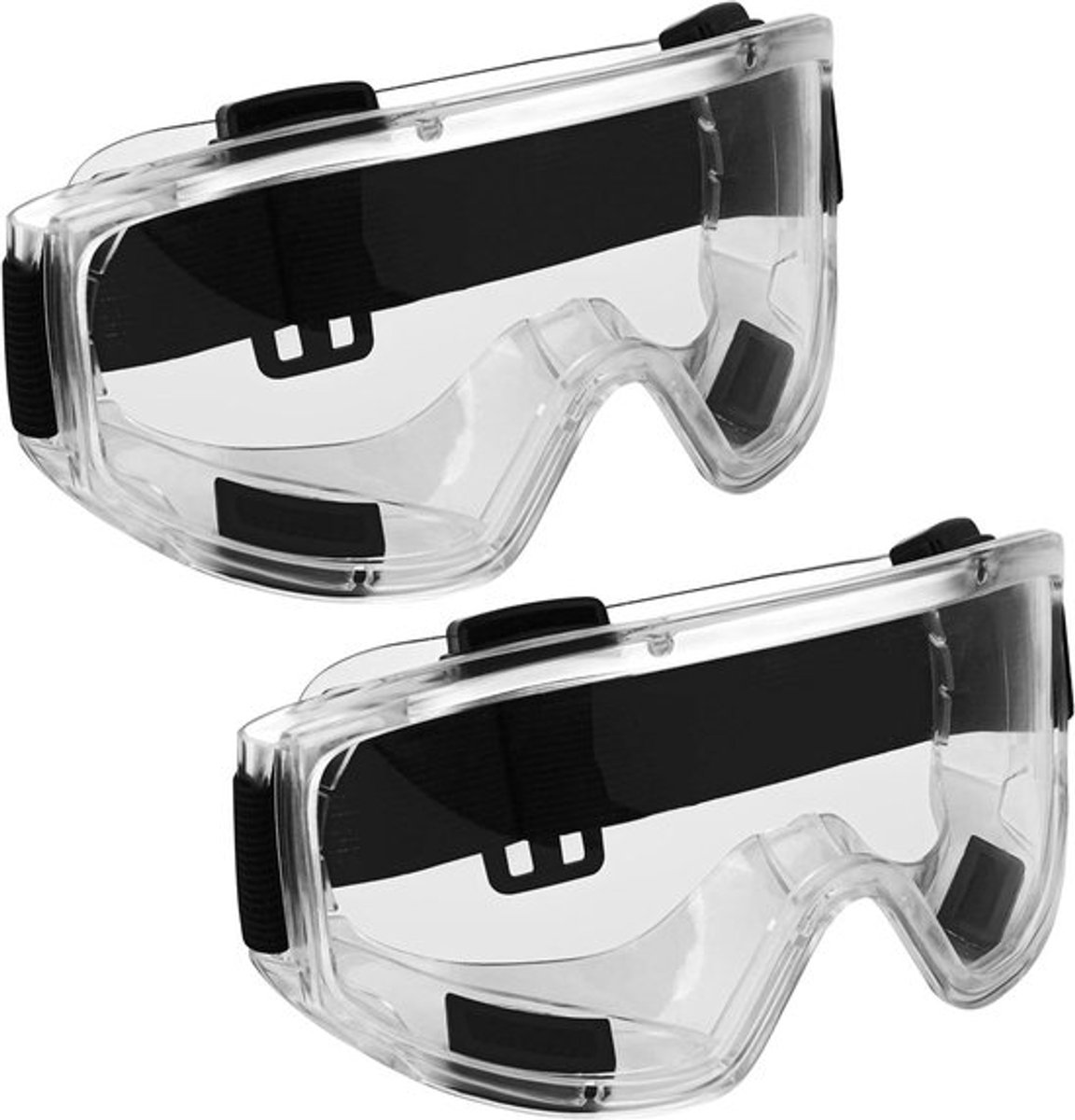 Oogbescherming - Veiligheidsbrillen - Anti-mist en Anti-Kras - Doorzichtige Lens - Inslagbestendig - Aanpasbare Geventileerde Oogbescherming - Lab Werk DIY - Heren Dames - Geschikt voor 2 Pak.