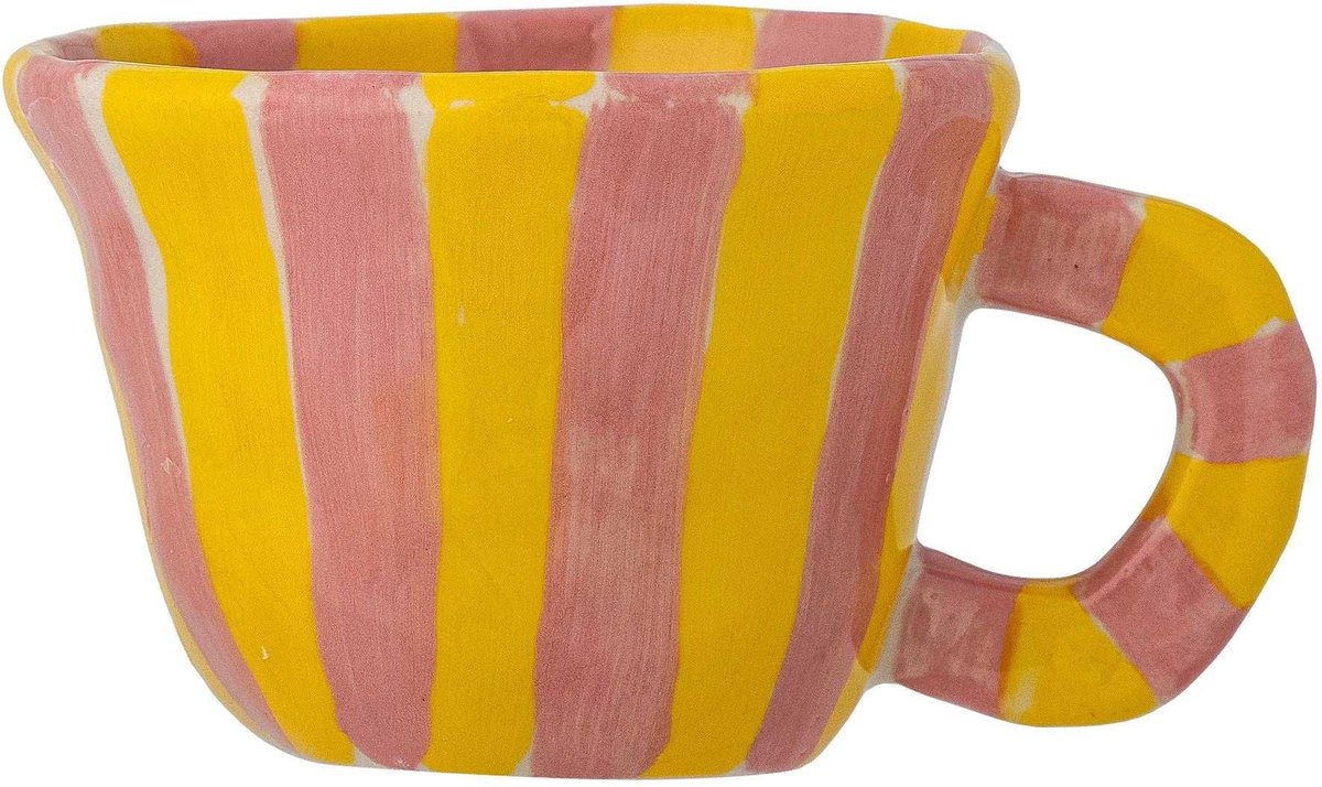 Nini beker aardewerk roze/geel - 110ml