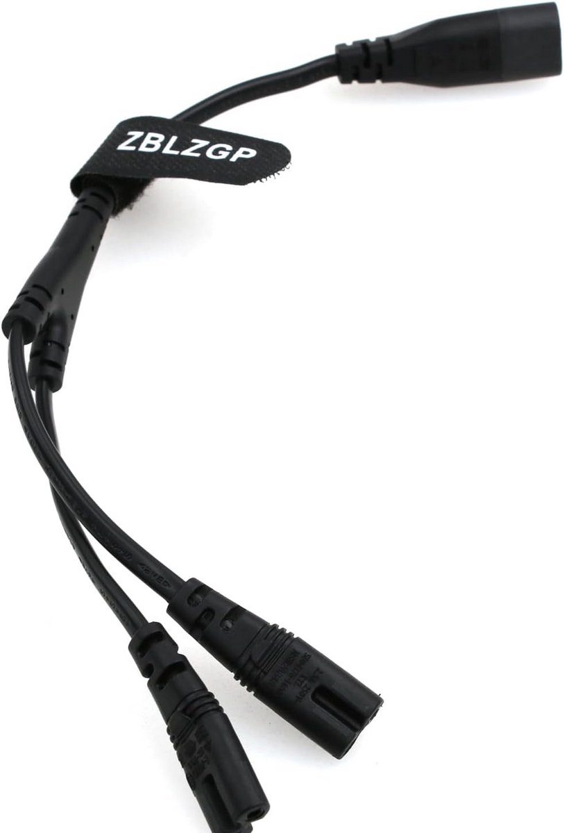 IEC C14 naar 2x C7 Splitter Kabel - 1 naar 2 Weg Y Adapter Stroomverdeler voor Elektronica