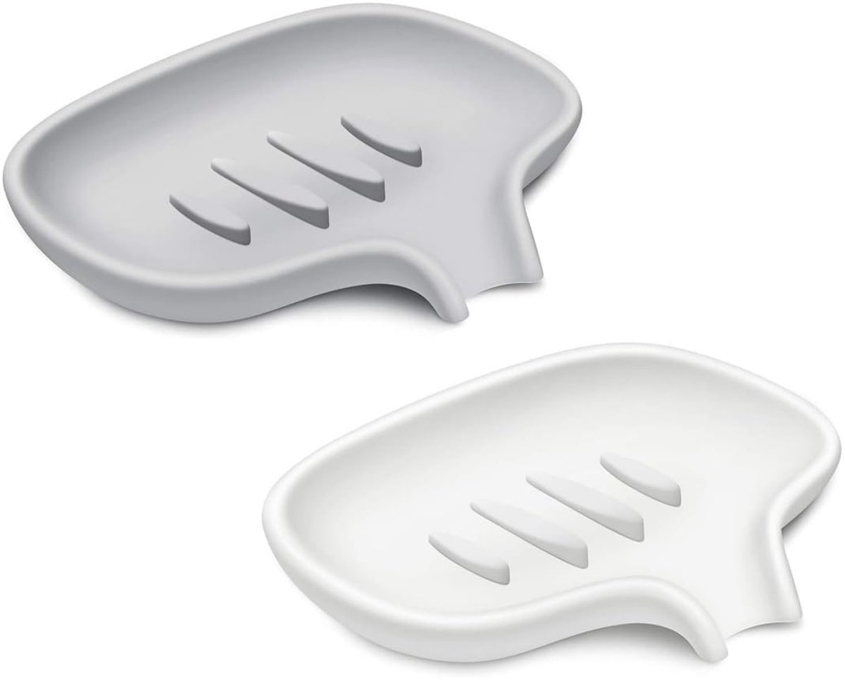 Dailygoods- Zeepbakje Douche Antislip - Zeepdoos met Deksel - Zeepdoosje - Zeepbakje Silicone - Duurzaam en Flexibel - Praktische Afvoeropening