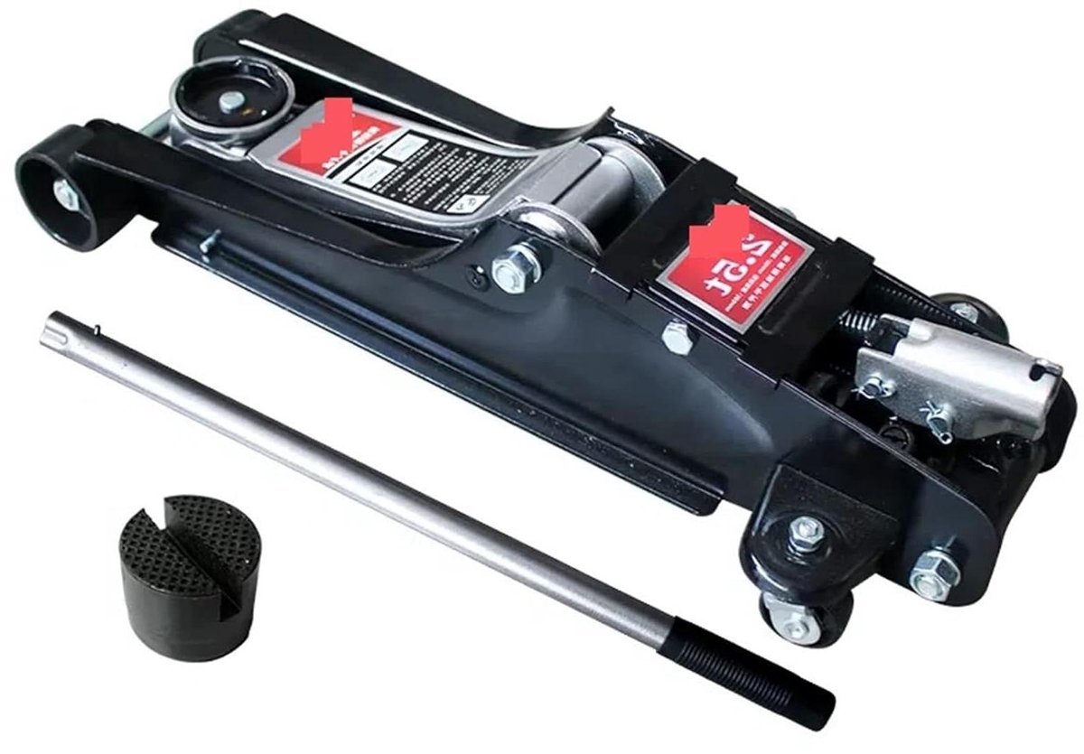 Hydraulische Vloerkrik - Autokrik Hefkrik - Auto Onderhoud - Ultra Lage Hefhoogte - 2.5 Ton - Zwart