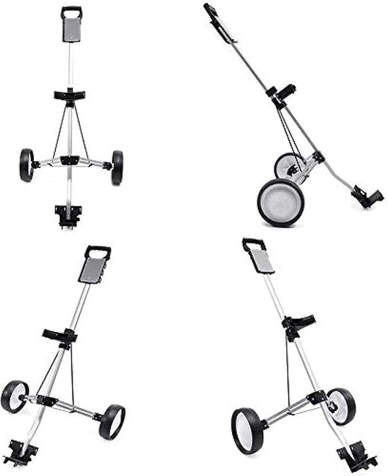 Golfkar - Golf trolley - Golfbaan transport - Opvouwbaar ontwerp - 2 wielen - Zilver — afbeelding 3