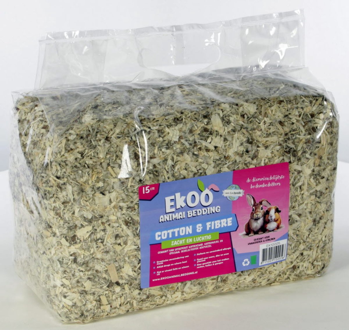 Ekoo Katoen | houtvezel bodembedekking | 15 of 40 liter | stofarm en absorberend 15 Liter