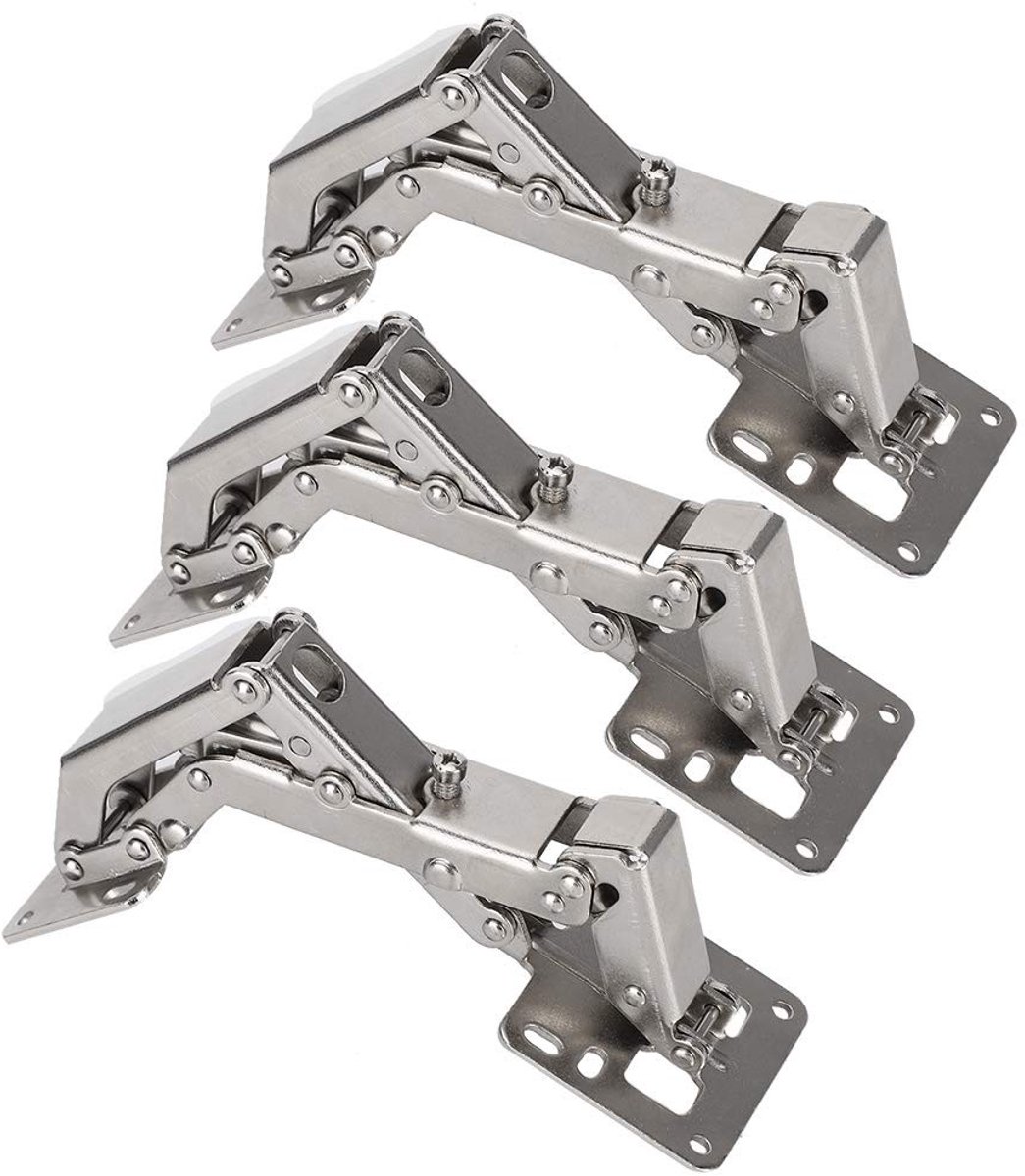 Dailygoods- Deurscharnier met softclose - Verborgen Hoekscharnier - Koudgewalst Staal - 165/180 Graden - Voor Deurdikte 12-40 mm - Duurzaam en Slijtvast - Kastscharnier