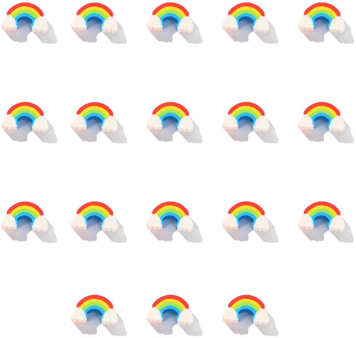 Dailygoods- Gummen Regenboogontwerp - Kleurrijke Schrijfwaren - Geurende Gummetjes - Voor School/Thuisstudie - Afmetingen 3,5 cm x 1,8 cm - Gum
