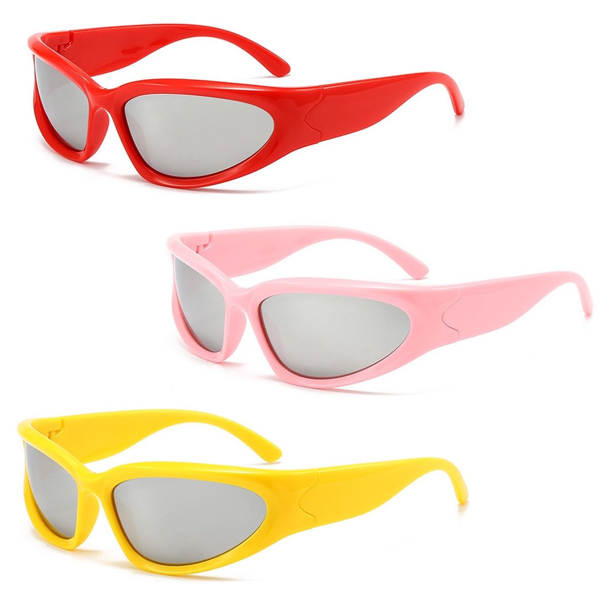 Dailygoods- Zonnebril UV400-bescherming - Futuristische Zonnebril - Dameszonnebril - Herenzonnebril - Gepolariseerde Bril - Polycarbonaat Materiaal - Ravebril