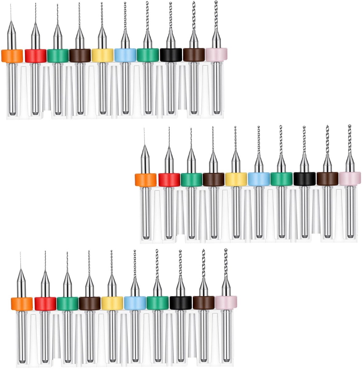 Dailygoods- Microboorset 30 stuks - Wolfraamstaal - Micro-spiraalboren - Precisiewerk - Antivibratieontwerp - Slijtvast en duurzaam - Boorset