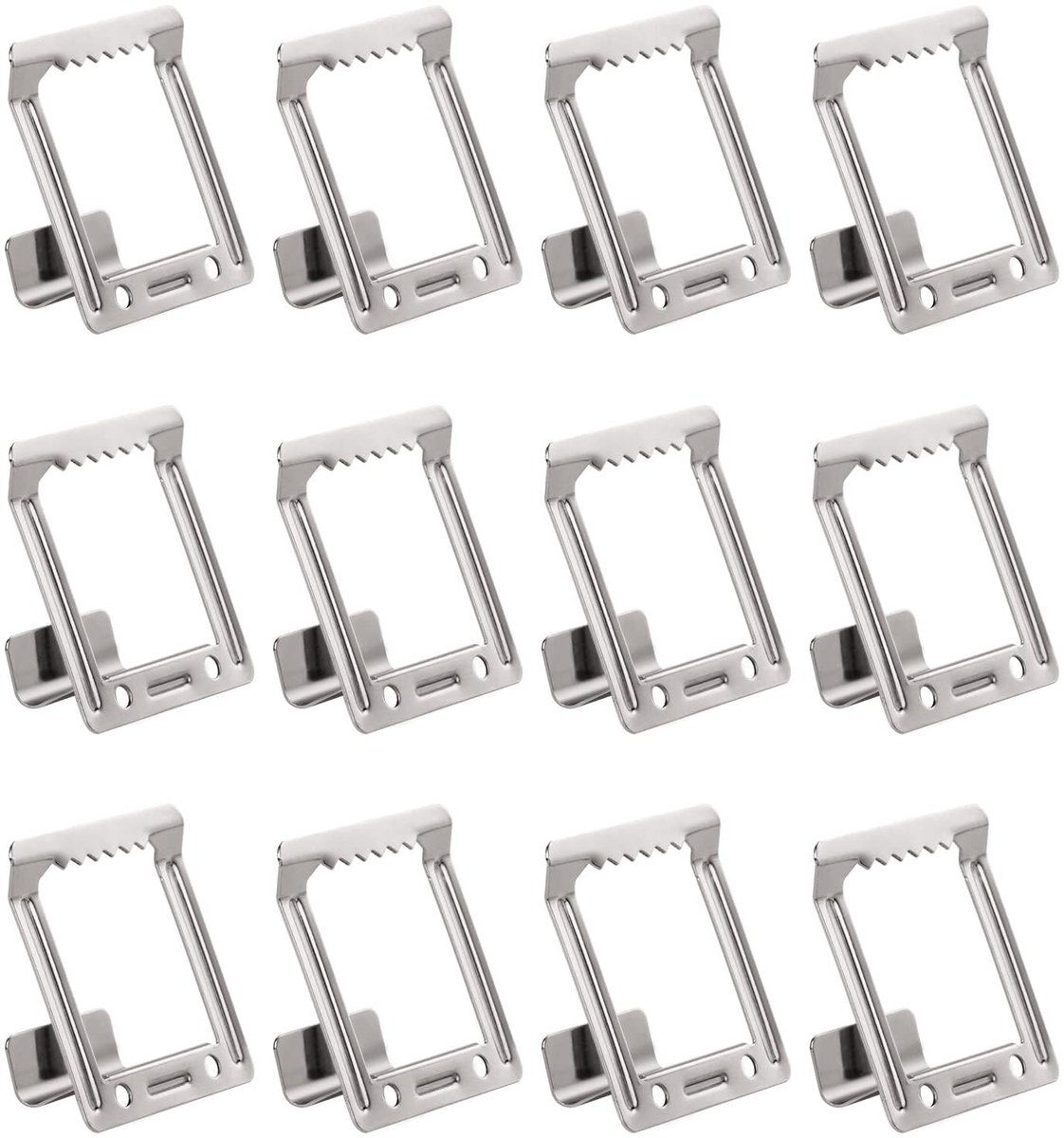 Dailygoods- Clips 12 Stuks - Ophanghaken - Bevestiging voor Fotolijsten - Metalen Klemmen - Lichtzwart - Diepte 15 mm