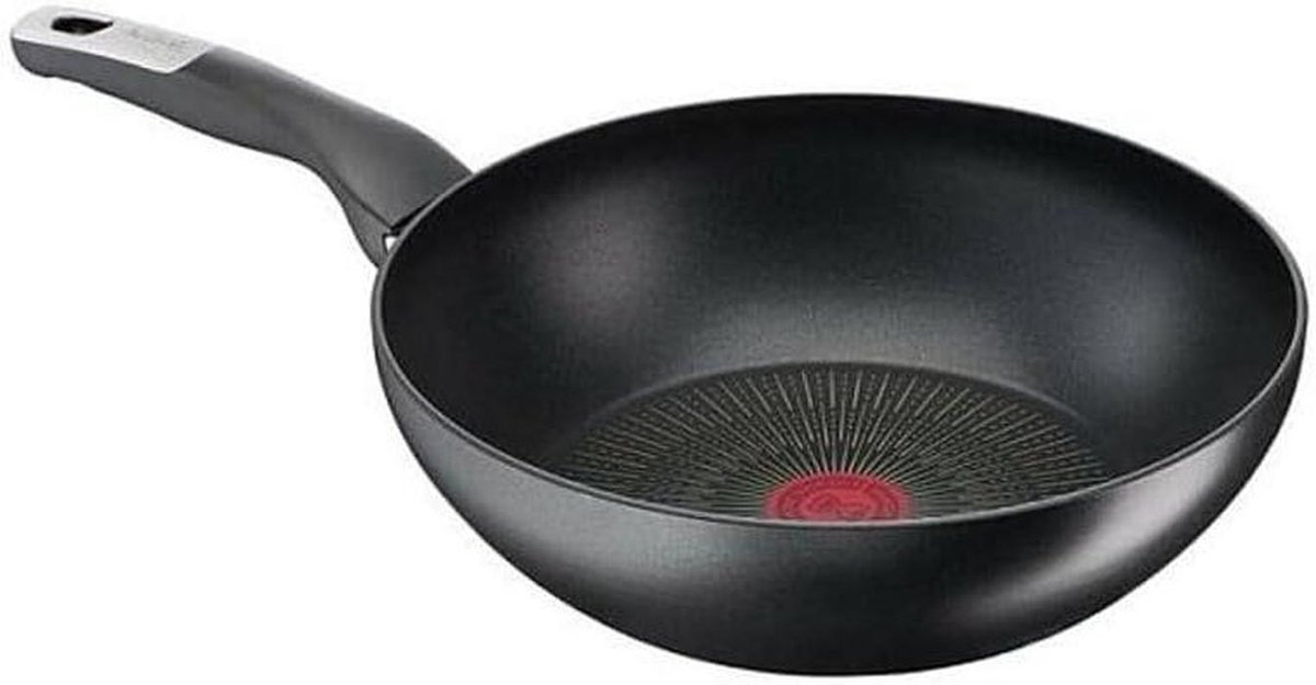 Wokpan Koekenpan Roerbakpan Rond Snel Koken Gietijzer Materiaal 2.7 Liter Zwart