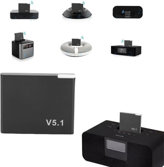 Bluetooth Ontvanger Adapter - Muziek Streamer - Draadloos Muziek Luisteren - Bluetooth 5.1 Technologie - 30-Pin Connector - Zwart — afbeelding 4