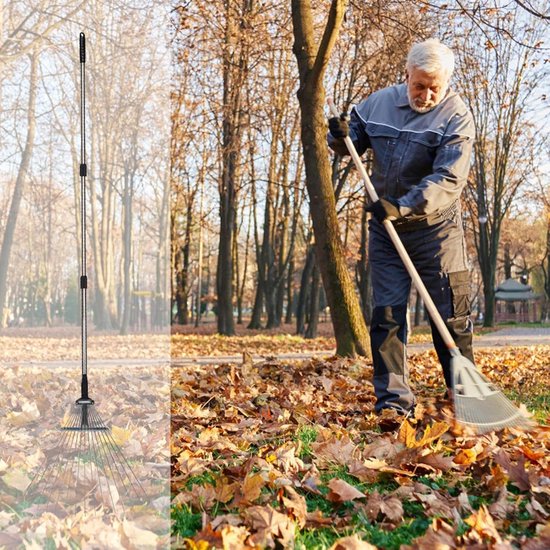 Verstelbare Tuinhark - Onkruidhark Gazonhark - Tuin Onderhouden - Roestvrij Staal Ontwerp - 137 cm - Niet gespecificeerd — afbeelding 4