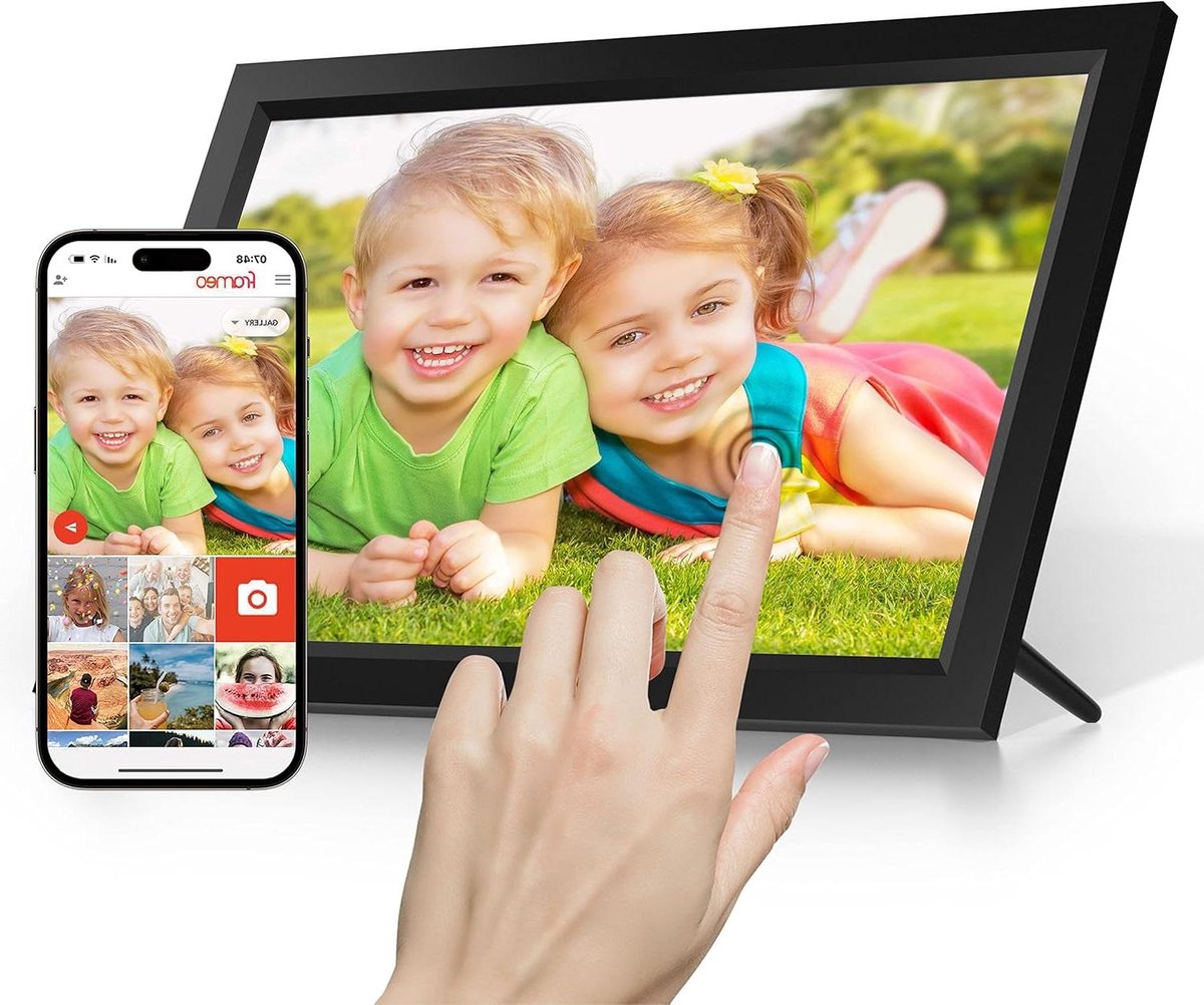 Digitale Fotolijst - WiFi Album - Foto's Delen - HD Touchscreen - 156 inch - Zwart