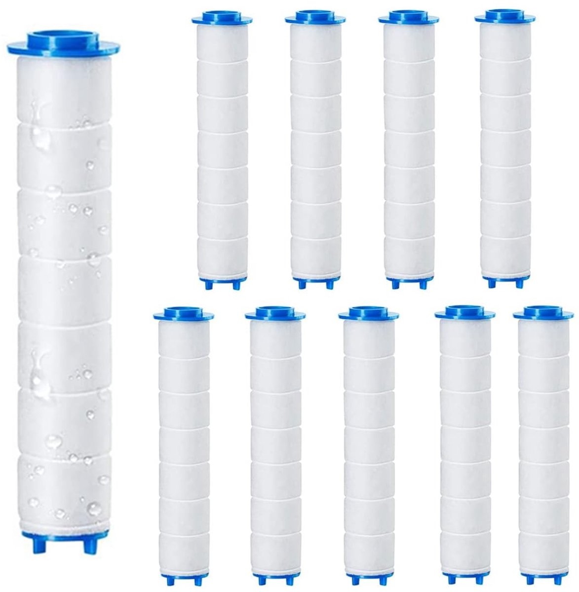 Dailygoods- Antikalk Douchefilter 10 Stuks - Universeel Vervangbaar Filter - 9,5 x 2 cm - Negatieve Ionen - Voor Afneembare Douchekop - Waterfilter