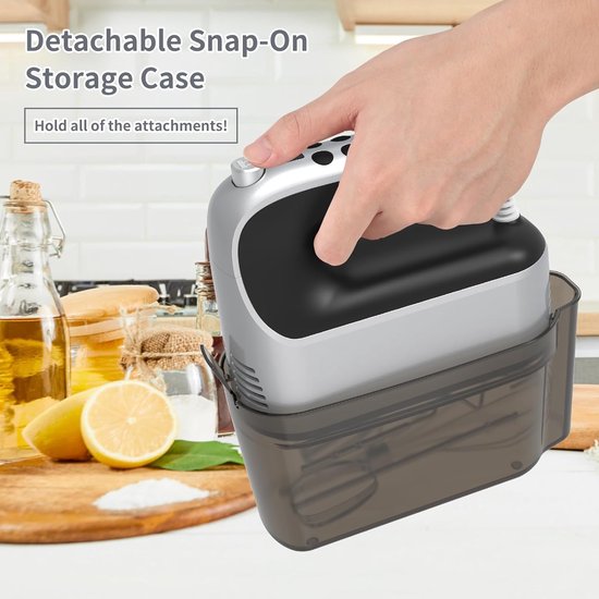Digitale Handmixer - Keukenmixer Accessoires - Bakken en Mixen - 9 Snelheden Digitale Scherm - 400 Watt - Zilver Zwart — afbeelding 3